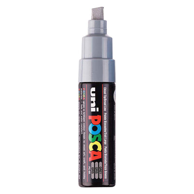 UNI-POSCA POSCA MARKER, AFM PC-8K, spessore della linea 8 mm, largo, grigio, 1 pezzo