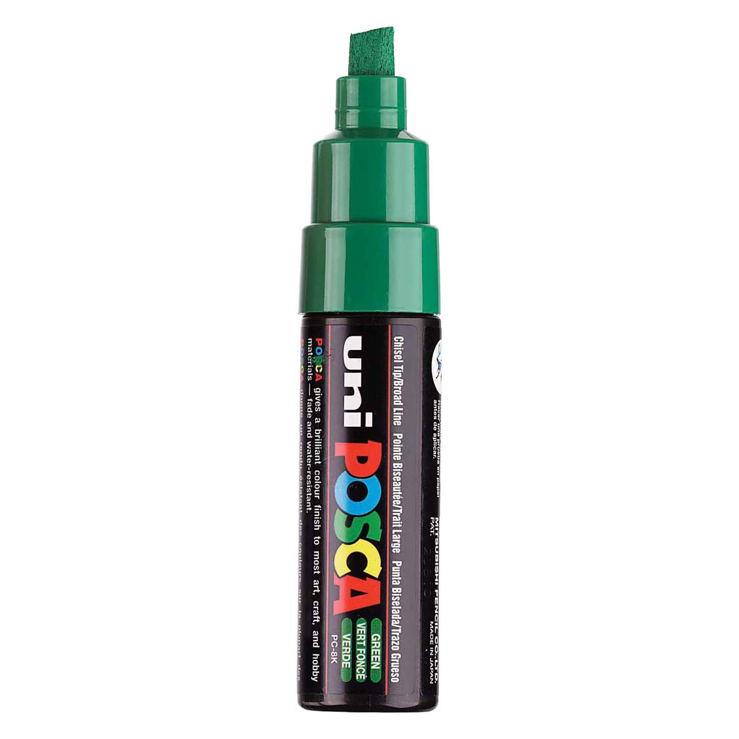 UNI-POSCA POSCA MARKER, AFM PC-8K, spessore della linea 8 mm, largo, verde, 1 pezzo