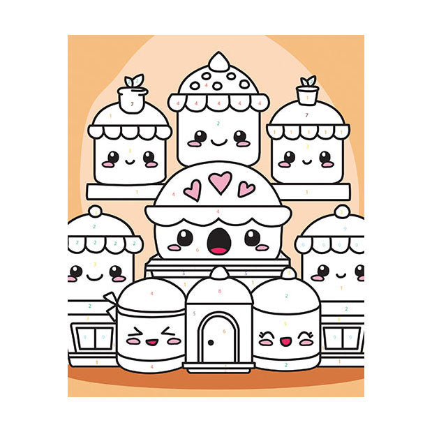 Graine creative graine schilderen op nummer set kawaii cakes - incl. acrylverf en penseel