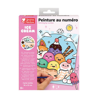 Graine pittura creativa a grana per numero di gelato - incl. vernice acrilica e pennello