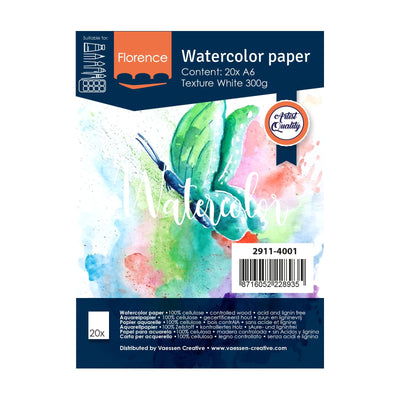 Firenze • carta per acquerello texture 300g a6 bianco 20x
