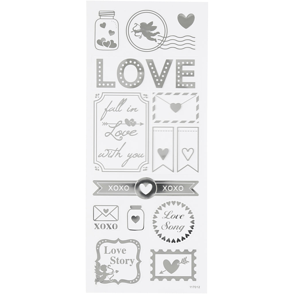 Creative Company Stickers Silver Love, 1 foglio