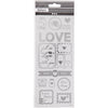 Pegatizas de creativ Company Silver Love, 1 hoja
