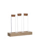 Ideas 4 seasons houten houder met 3 reageerbuizen met kurk stopper ã˜3x15cm