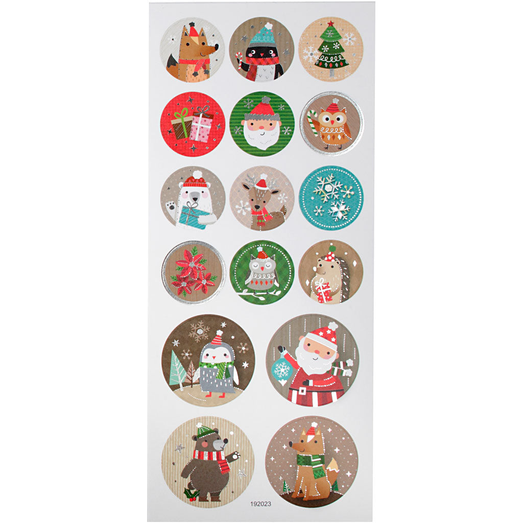 Pegatinas de empresa Creativ, Navidad, hoja 10x23 cm, aprox. 16 piezas, 1 hoja