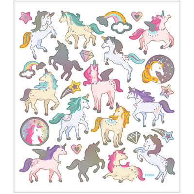 Pegatinas de empresa Creativ, unicornios, hoja 15x16,5 cm, aprox. 27 piezas, 1 hoja