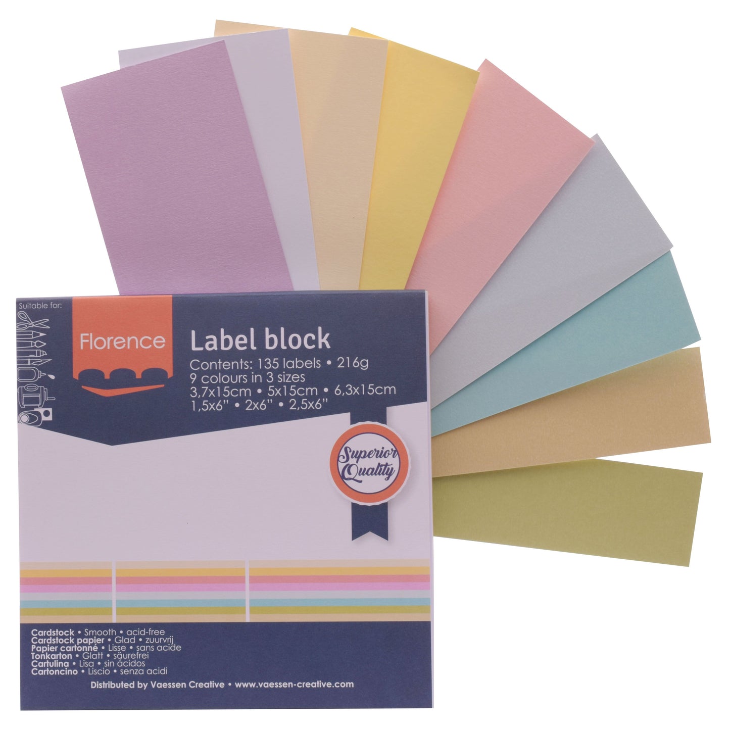 Firenze • blocco etichette 216g pastelli 135x