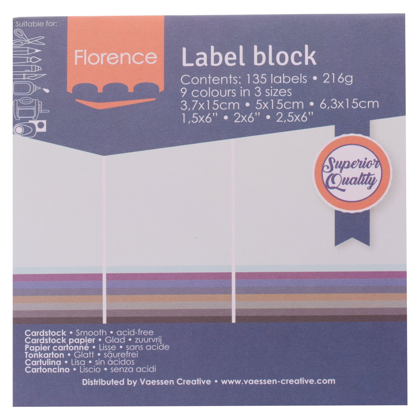 Firenze • blocco etichette 216g neutri 135x