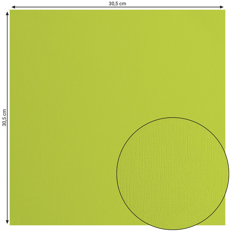 Florence • cardstock papier 216g textuur 30,5x30,5cm lime 20x