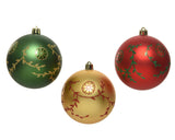 Decoris kerstballen mix 12st goud rood groen - afbeelding 2