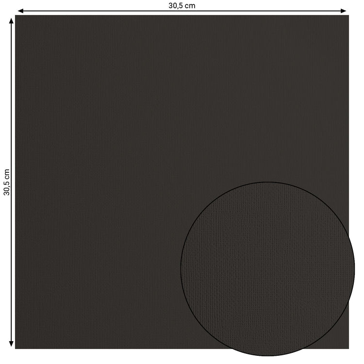 Florence • cardstock papier 216g textuur 30,5x30,5cm zwart 100x