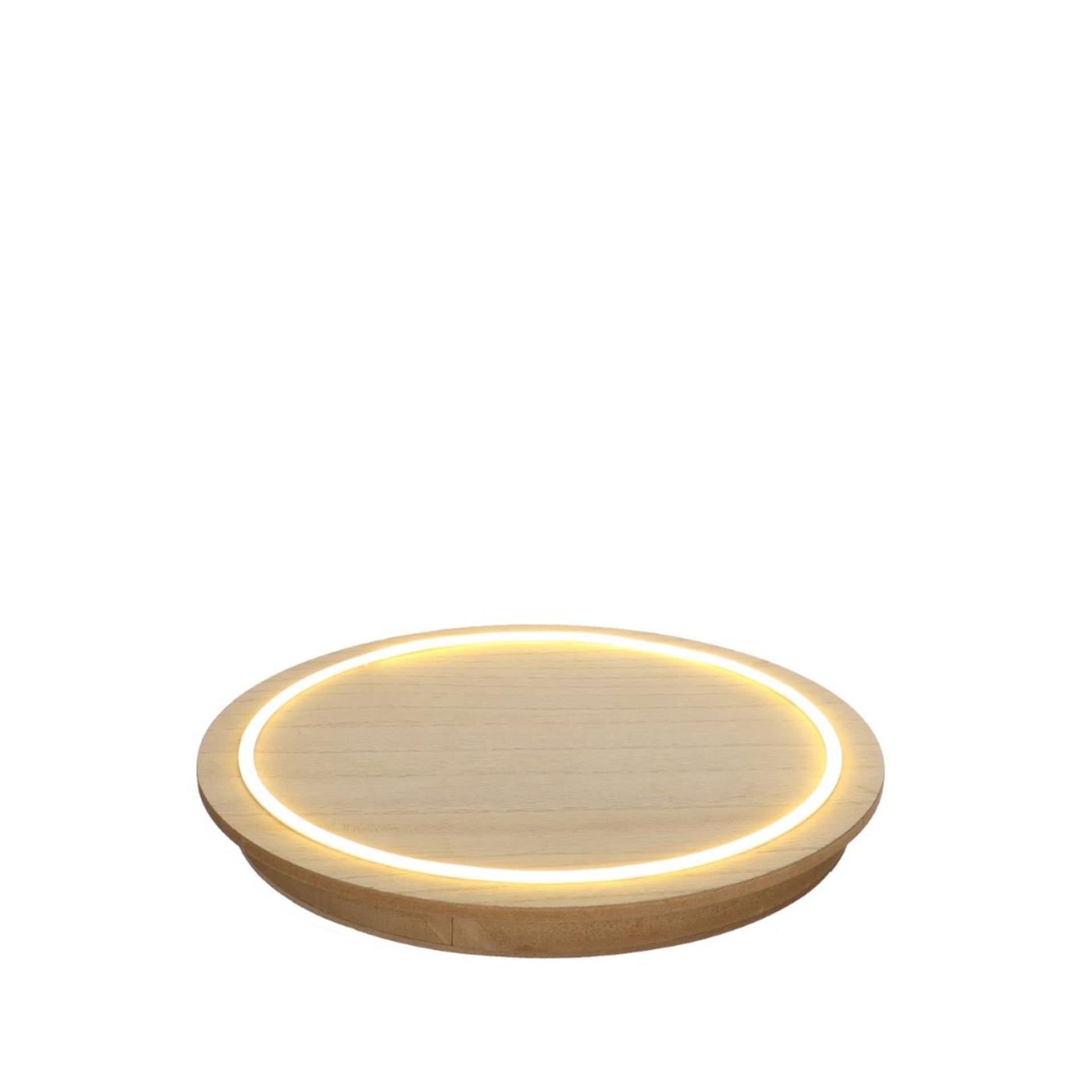 Ideas 4 estaciones plato de madera con luz neón ã˜28x2,6 cm control táctil