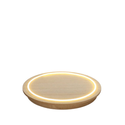 Ideas 4 seasons wooden plate with neon light ã˜28x2.6 cm touch control