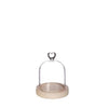 Ideas 4 seasons stolp hart met houten basis ø10xh13cm