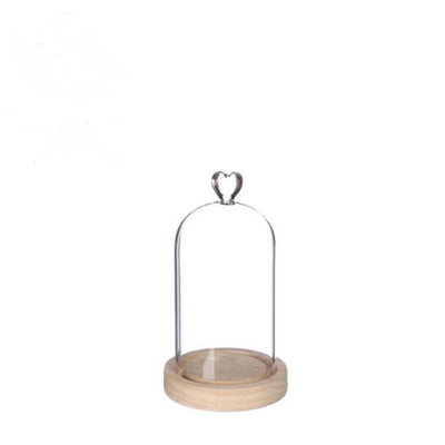 Ideas Campana 4 stagioni cuore con base in legno ø10xh18cm