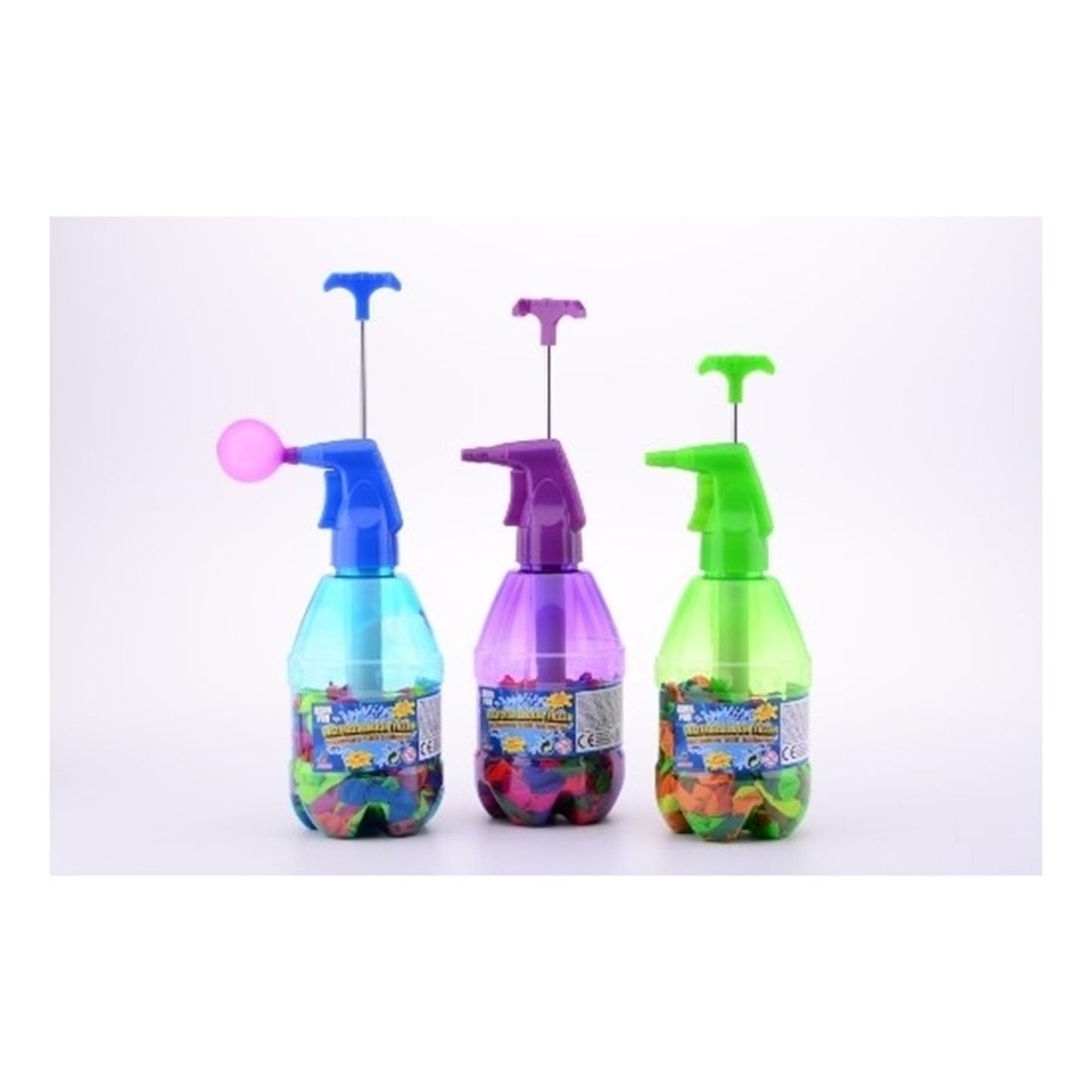 JOHNTOY Aqua Fun Waterballon Filler con 250 globos de agua de neón