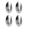 Ganci adesivi metallici 4 pezzi di ovale cromato