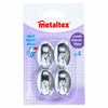 Ganci adesivi metallici 4 pezzi di ovale cromato