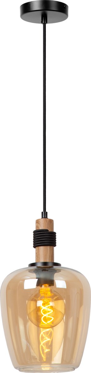 Lucide ilona - lampada a sospensione - ø 22 cm - 1xe27 - ambra