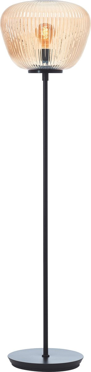 Brilliant kaizen - lampada da terra - vetro - 1xe27 max 40w - nero ambra