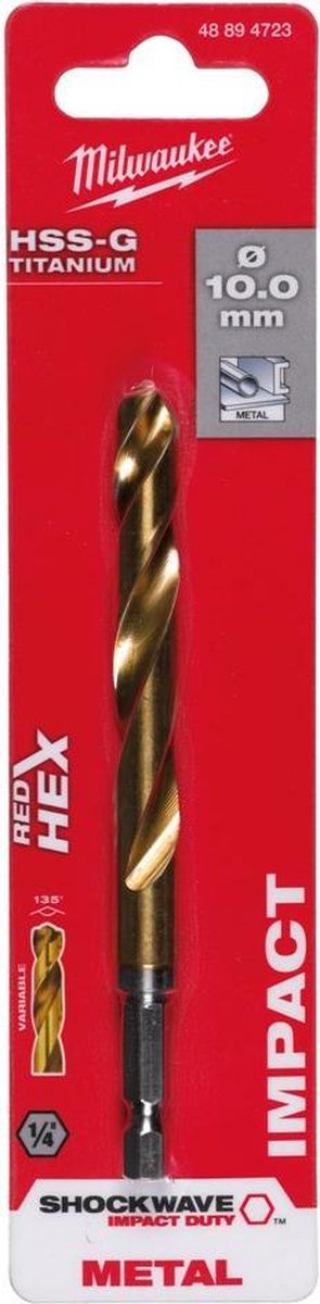 Accesorios milwaukee taladro metal shockwave hss-g ti. 11mm -1 pieza - 48894725