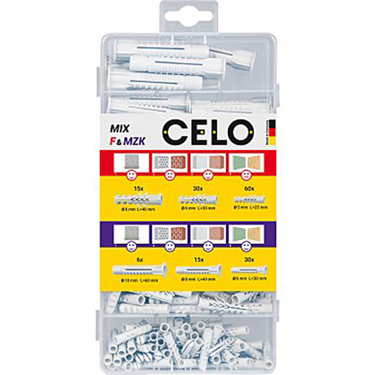 Celo 1069756 - assortment box f5,f6,f8 mzk inclusief schroeven | 5 stuks