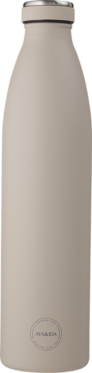 Aya ida - drinking bottle - thermosfles - waterfles - 1000ml - cream beige