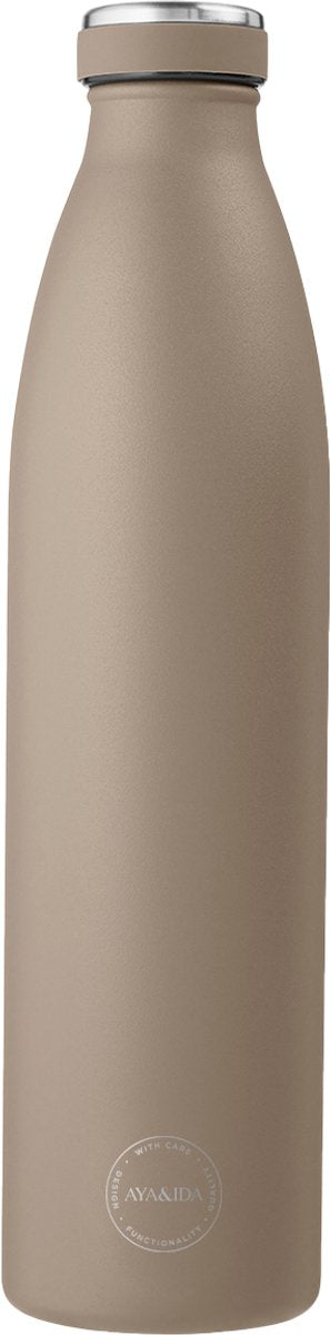 Aya ida aya ida - botella para beber - termo - botella para beber - botella de agua - para llevar - 1000 ml - marrón polvoriento ¡nuevo!