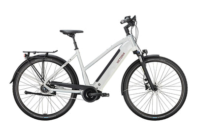 Victoria Electric Trekking Bike Tresalo 15 (#1) Ebike Vict. Tresalo 15 28 48 5SP FH Scale. Argento
