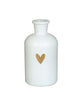 Ideas 4 seasons riga vaas glas wit met gouden hart ø7xh12cm