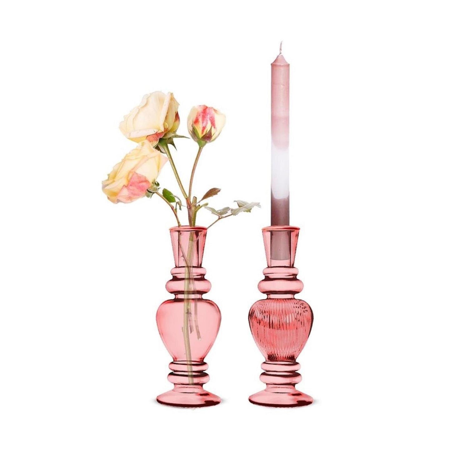 Ideas 4 seasons kandelaar venice roze ø5xh11,3cm