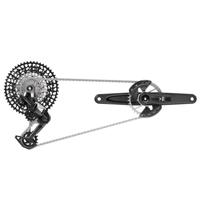 Sram groepset eagle 90 dub t-type inclusief: achterderailleur shifter crankset 170mm wide gx ketting cassette 10-52