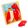 Puzzle Bigjigs a forma di diplodoco in legno - 4 pz.