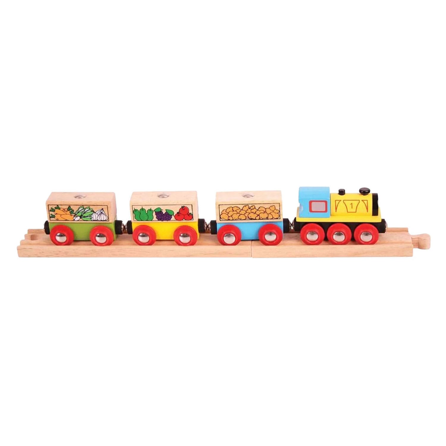 Trenino di frutta e verdura in legno Bigjigs - 6 pezzi.