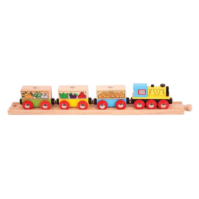 Trenino di frutta e verdura in legno Bigjigs - 6 pezzi.