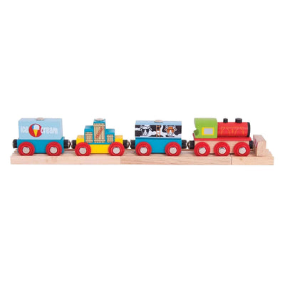 Bigjigs treno merci in legno - 9 pz.
