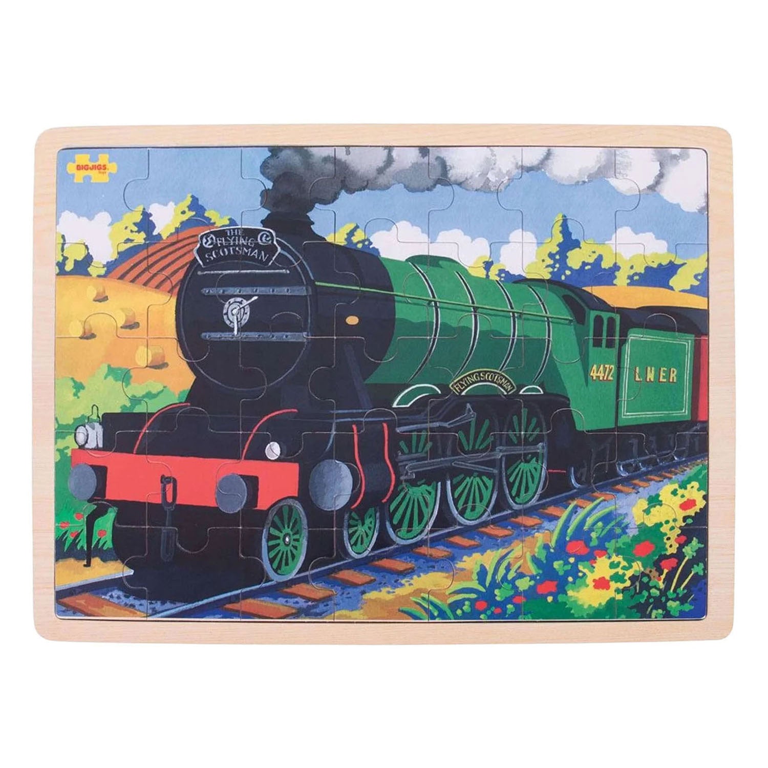 Puzzle in legno Bigjigs scozzese volante - 35 pezzi.