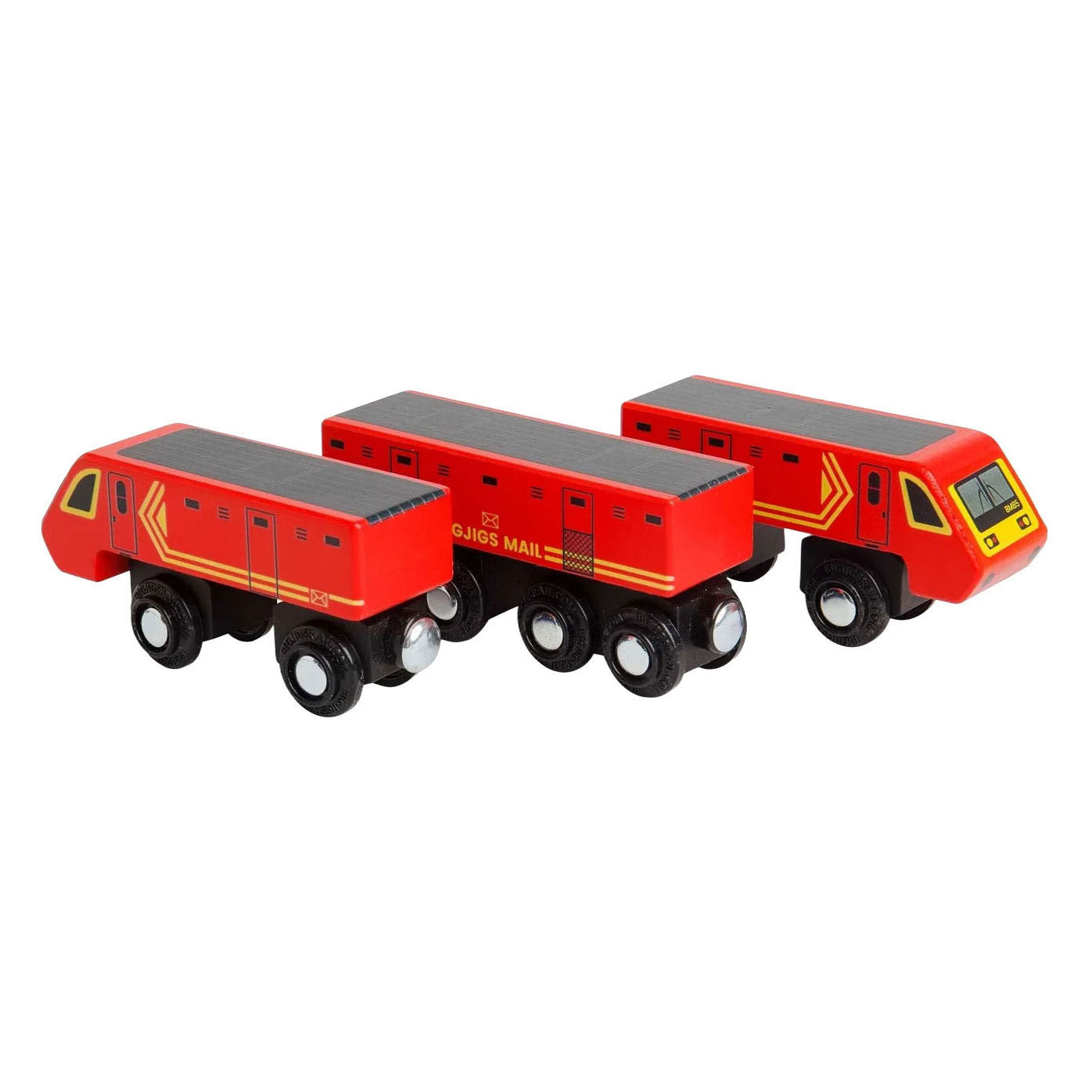 Treno postale in legno Bigjigs - 5 pz.