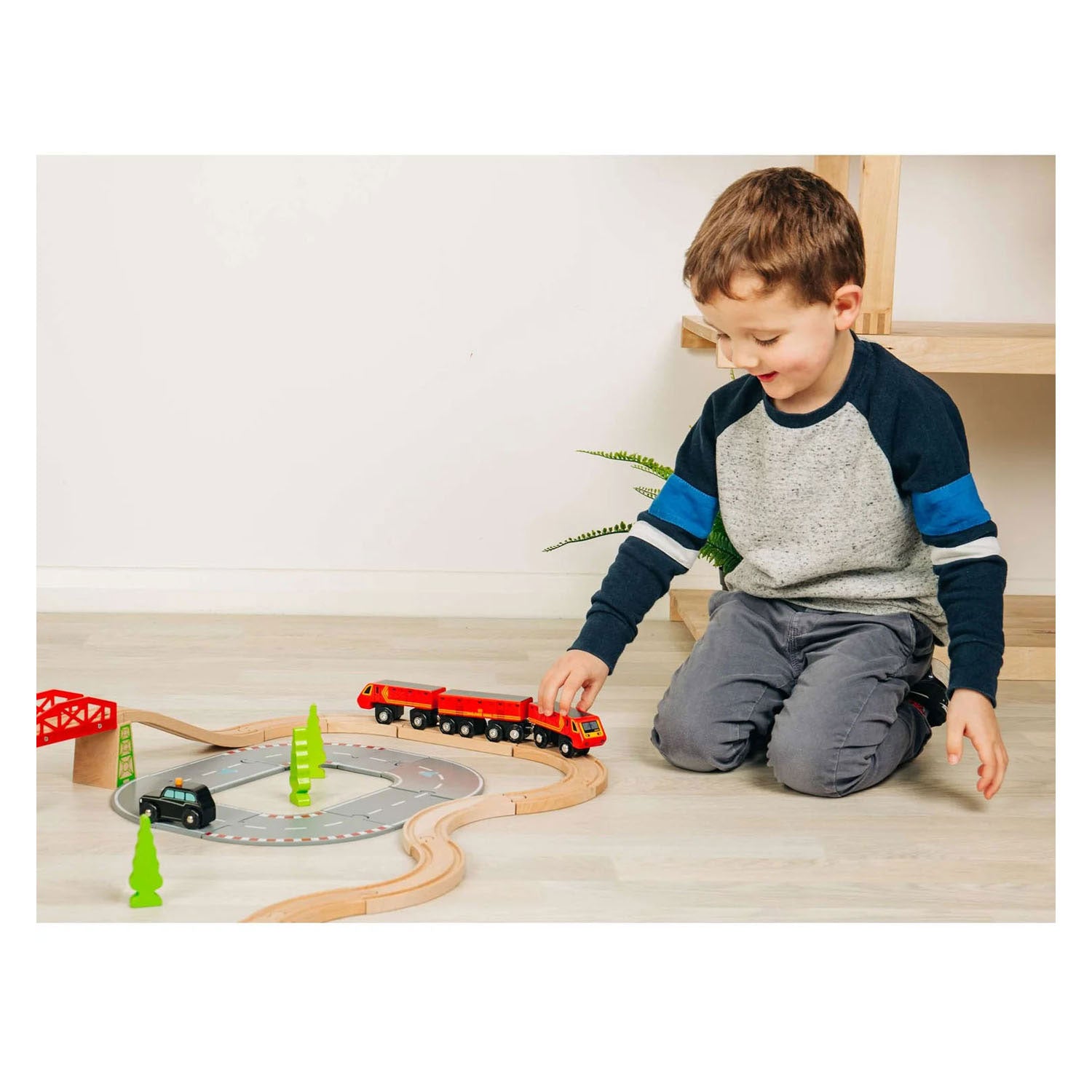 Treno postale in legno Bigjigs - 5 pz.