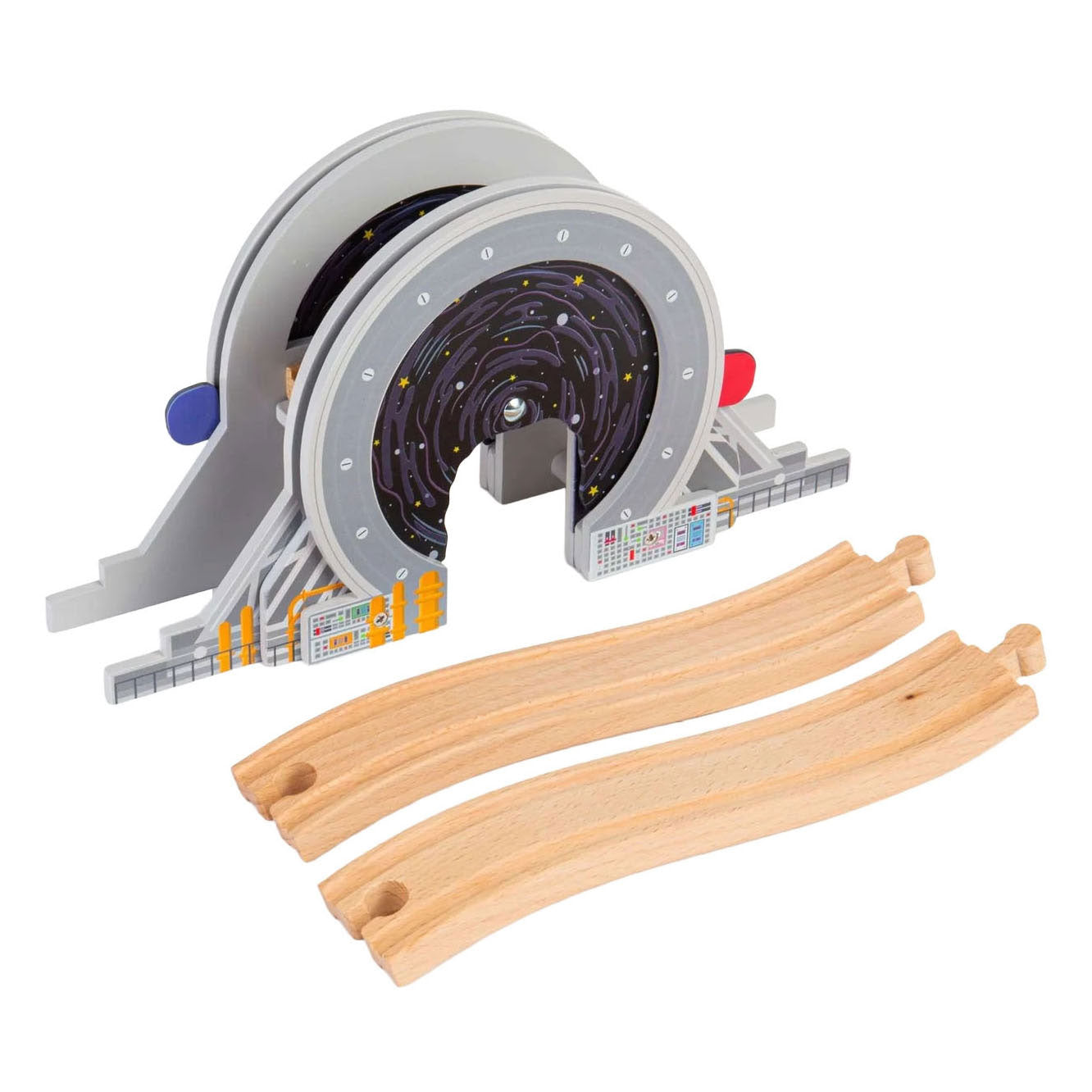 Binari in legno Bigjigs - Ponte spaziale