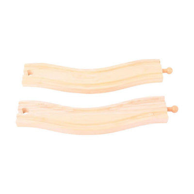 Binari in legno Bigjigs - binari curvy - 2 pz.