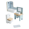 Mobili da bagno per casa delle bambole in legno Bigjigs - 4 pezzi.