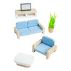 Muebles de salón de casa de muñecas de madera Bigjigs - 5 piezas.