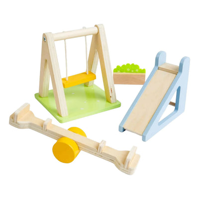 Bigjigs houten poppenhuis meubels tuinset - 4dlg.