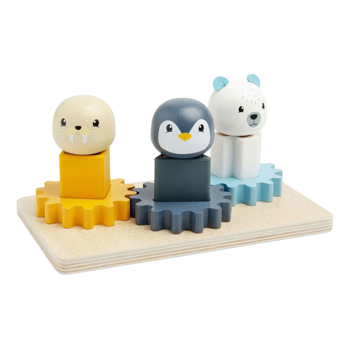 Puzzle Bigjigs con ingranaggi in legno Polo Nord - 10 pezzi.