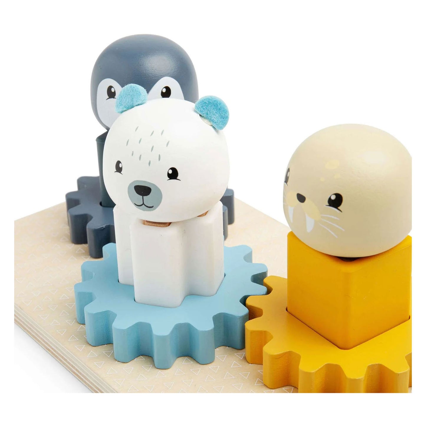 Puzzle Bigjigs con ingranaggi in legno Polo Nord - 10 pezzi.