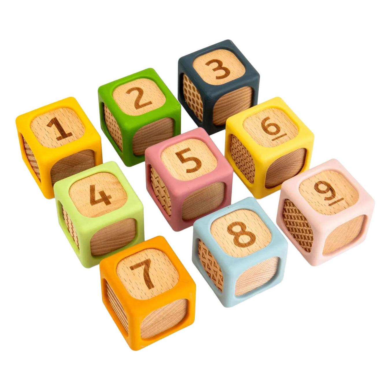 Bigjigs houten zachte sorteerblokken - 9dlg.
