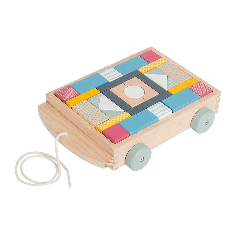 Carro a blocchi di legno Bigjigs - 29 pz.