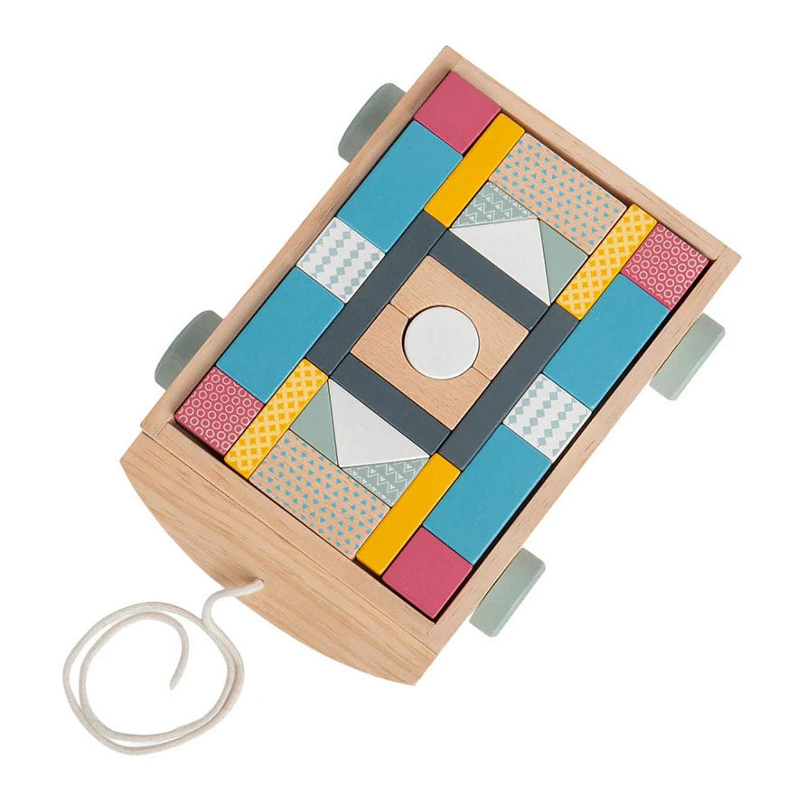 Carro a blocchi di legno Bigjigs - 29 pz.