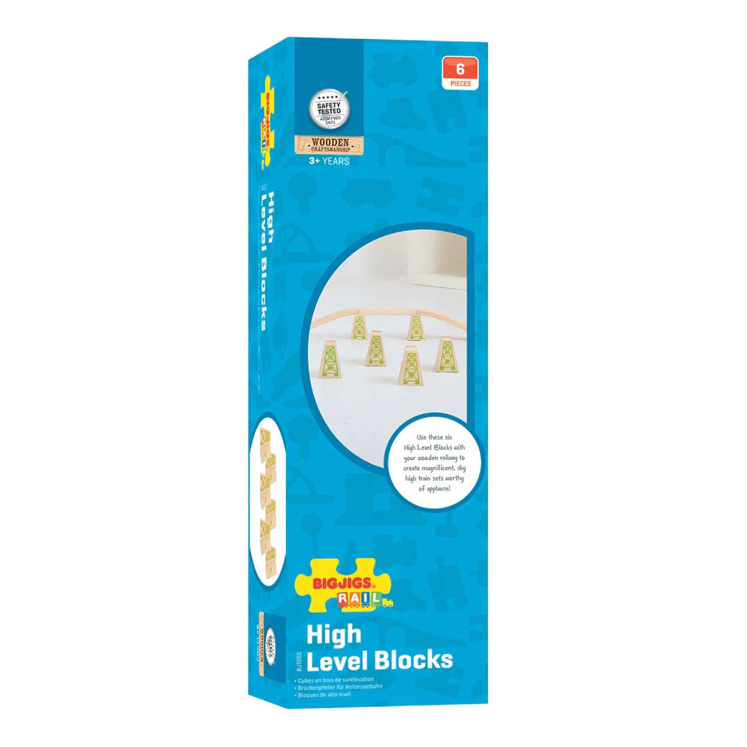 Rieles de madera Bigjigs - pilares de puente - 4 uds.